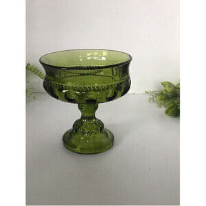 VINTAGE Indiana Glass Kings Crown Pedestal Compote
